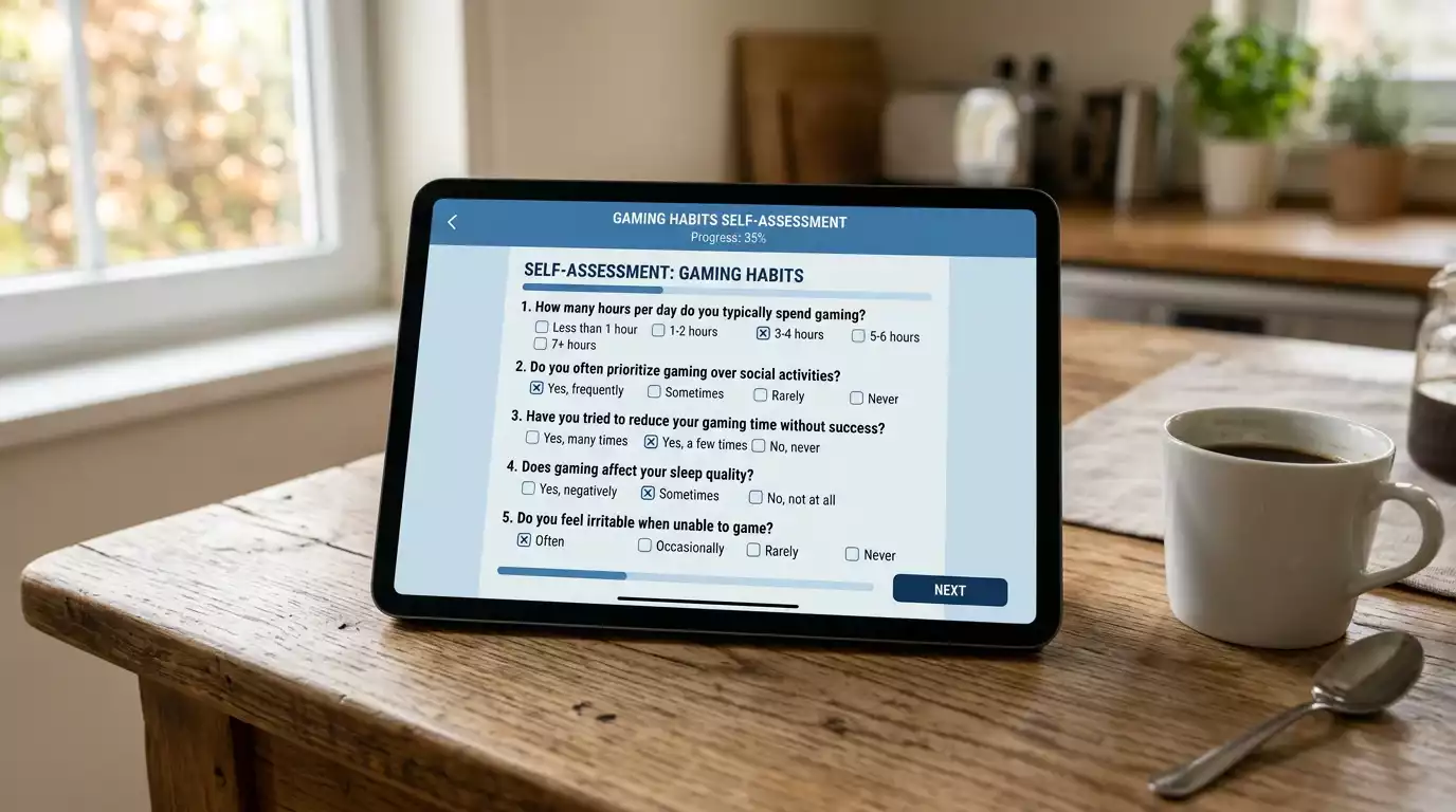BeGambleAware website showing interactive self-assessment questionnaire
