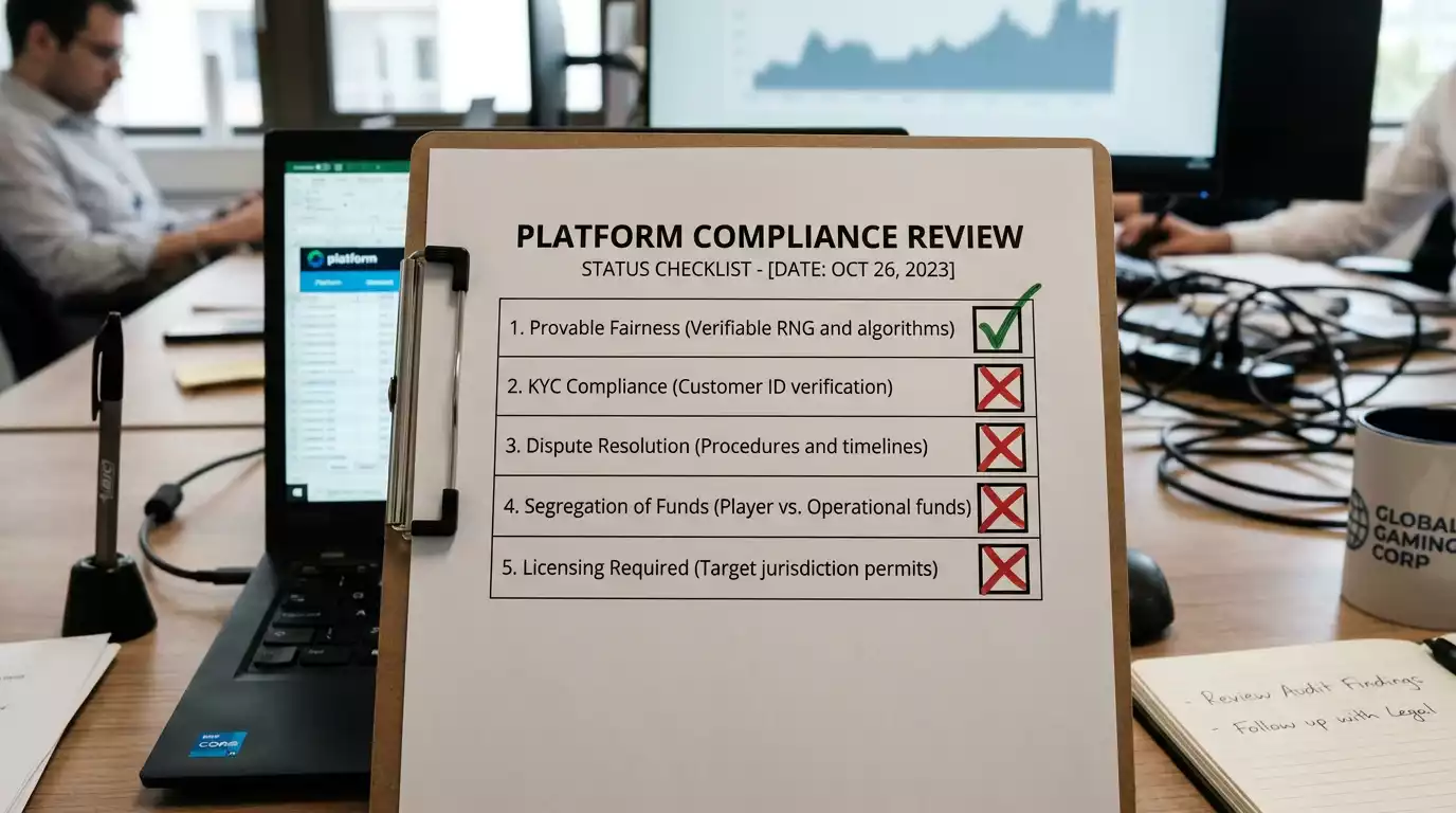 Checklist showing regulatory requirements that blockchain technology alone cannot fulfil