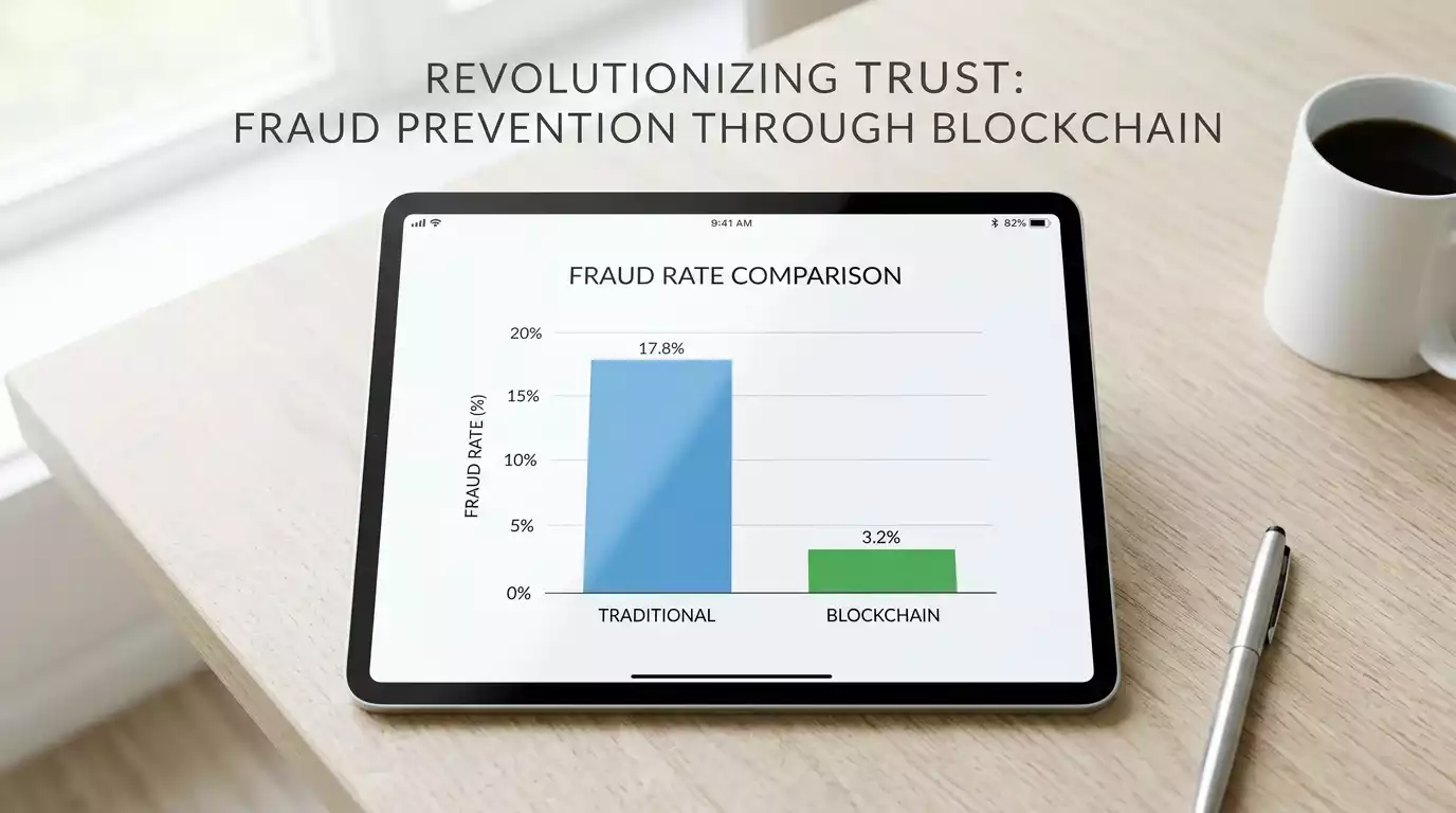 Comparative data display showing fraud rates at blockchain versus traditional casinos