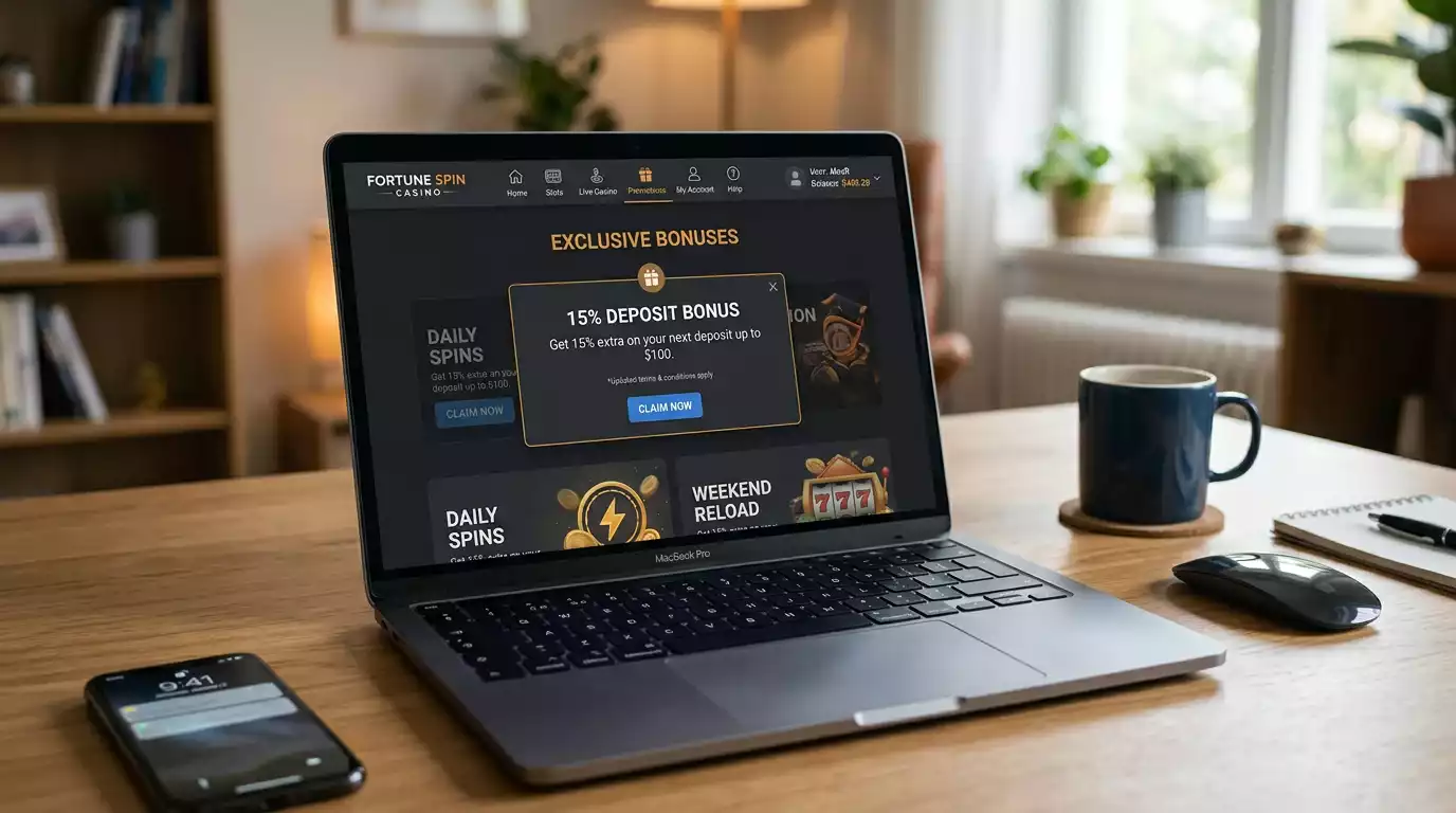 Casino bonus page showing reduced welcome offer percentage after tax increase