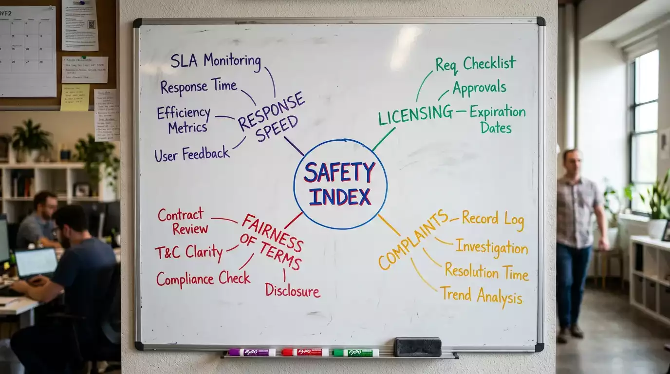 Diagram showing weighted factors contributing to Safety Index calculation