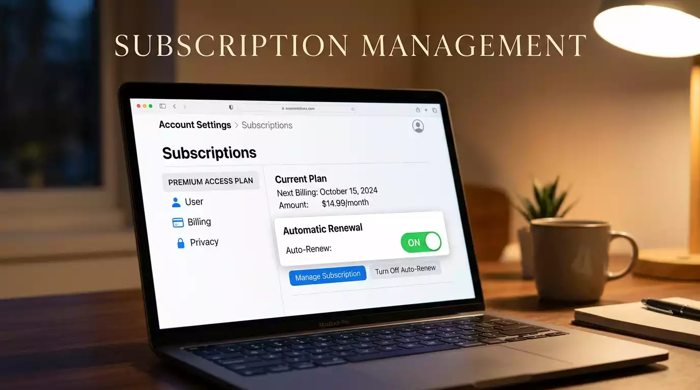 GamStop account settings screen showing five-year exclusion auto-renewal toggle